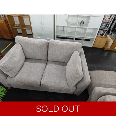 2 seater sofa + pouffe